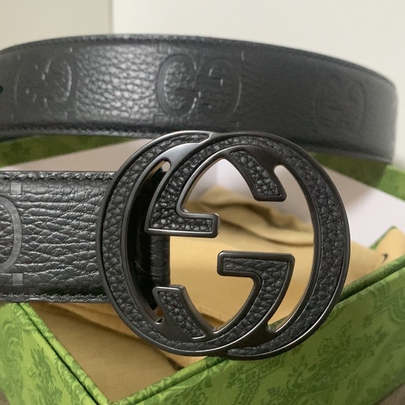 Gucci Black Leather Belt for Men - Picture 1 of 6